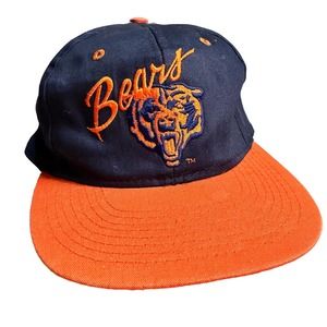 1990's VTG Chicago Bears Hat Team NFL SnapBack Script & Logo